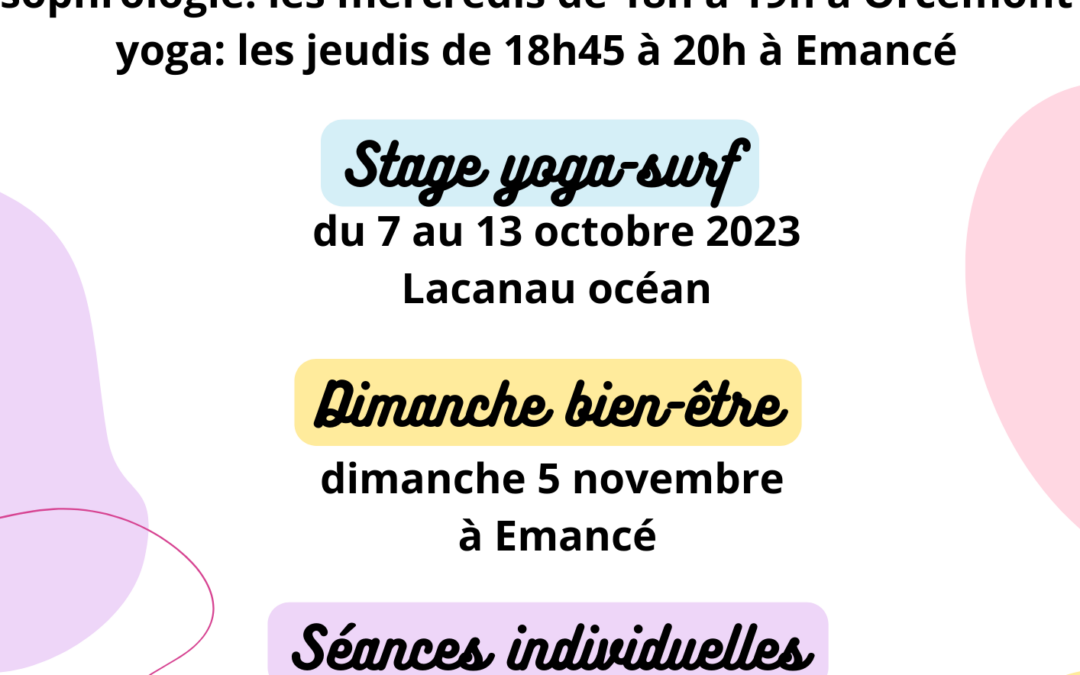 Votre programme bien-être pour la rentrée 2023-2024